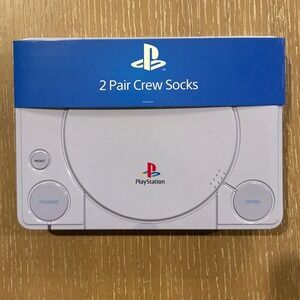 PlayStation Original Crew Socks 2 Pair PSOne Console Tin Gift Set Vintage Gamer